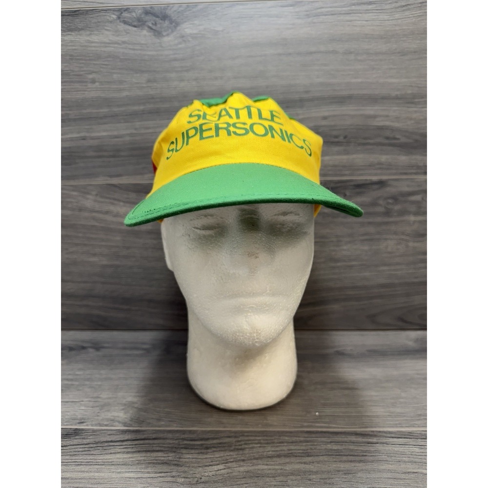 Seattle Sonics NBA Vintage Logo Painters Budweiser Collab Hat Elastic OSFM